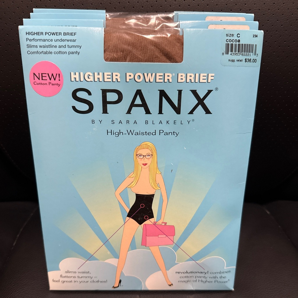 Women's SPANX Higher Power Brief Shapewear Brown Size C 145-180lb 4’10-6’